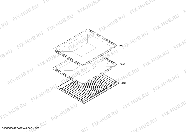 Взрыв-схема плиты (духовки) Siemens HL423200X - Схема узла 06
