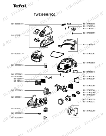 Схема №1 TW539688/4Q0 с изображением Крышечка для мини-пылесоса Tefal RS-RT900311