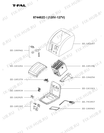 Схема №1 874442B с изображением Переключатель для электротостера Tefal SS-180942