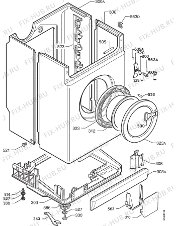 Взрыв-схема стиральной машины Matura 053.570 8 - Схема узла Cabinet + armatures