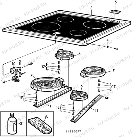 Взрыв-схема посудомоечной машины Electrolux CF5016 - Схема узла H10 Hob