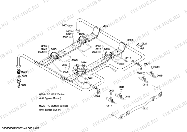Схема №2 HM744506N с изображением Столешница для плиты (духовки) Siemens 00243706