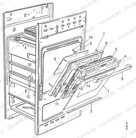 Взрыв-схема комплектующей Zanussi ZC4400W3 - Схема узла Section 2