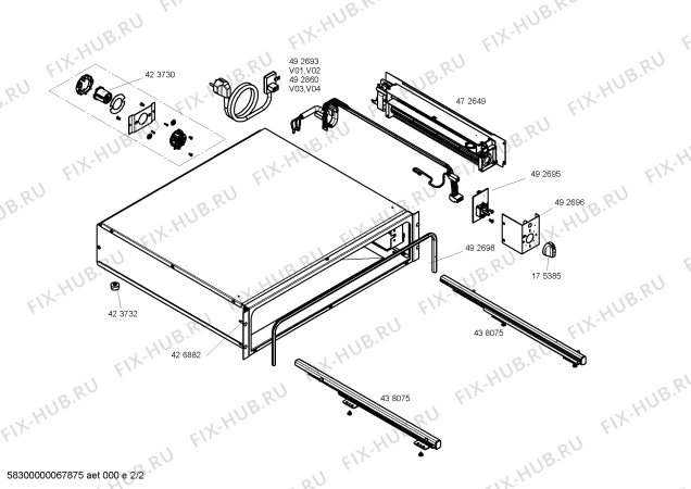Схема №1 N7140A0 с изображением Панель для плиты (духовки) Bosch 00472684