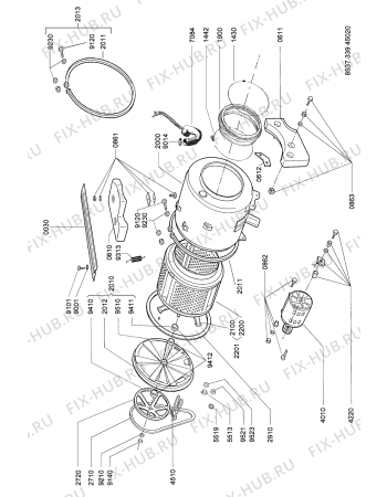 Взрыв-схема стиральной машины Whirlpool AWG 339/2 - Схема узла