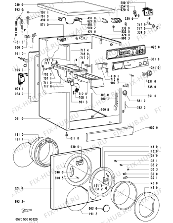 Схема №1 AWM 5050 с изображением Указатель для стиралки Whirlpool 481241458234