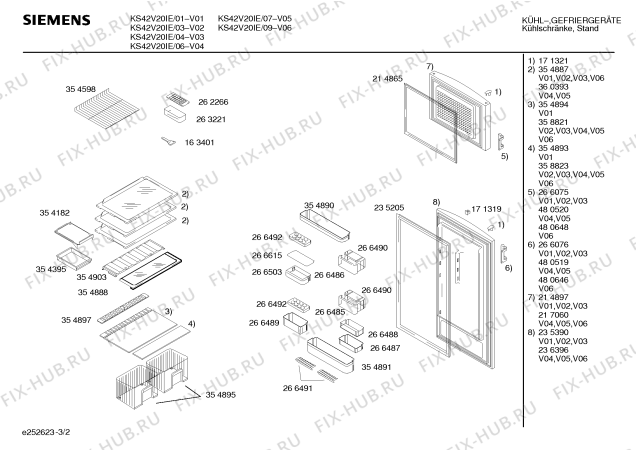 Схема №1 KS42V00IE с изображением Дверь для холодильной камеры Siemens 00214897