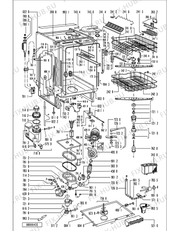 Схема №1 ADG 955/1 AVM с изображением Держатель для посудомоечной машины Whirlpool 481245818338