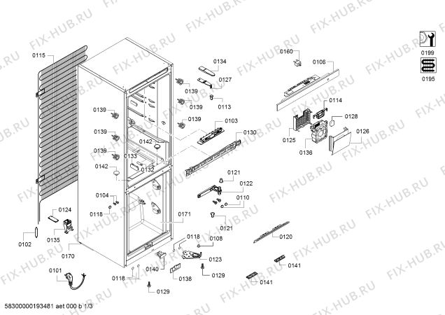 Схема №1 KG36VVI32V Siemens с изображением Дверь для холодильной камеры Siemens 00713519