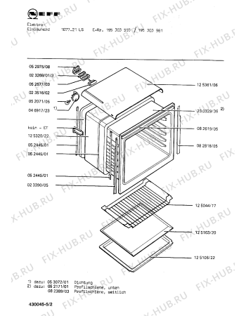 Схема №1 195303962 1077.21LHD с изображением Направляющая для духового шкафа Bosch 00053097