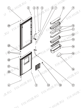 Взрыв-схема холодильника Indesit C138G (F027919) - Схема узла