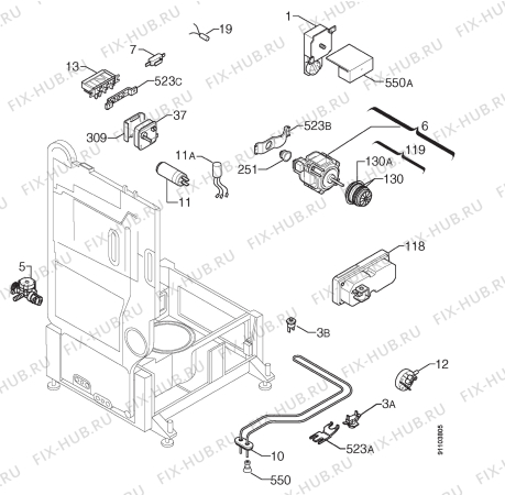Взрыв-схема посудомоечной машины Juno SSI361E - Схема узла Electrical equipment 268