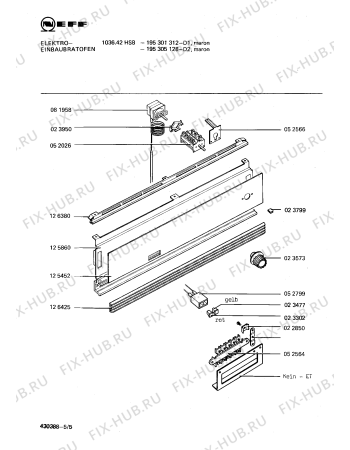 Взрыв-схема плиты (духовки) Neff 195305128 1036.42HSB - Схема узла 05