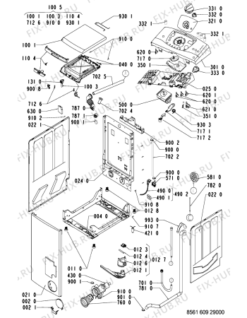 Схема №1 AWA 6094 с изображением Декоративная панель для стиральной машины Whirlpool 481245211033