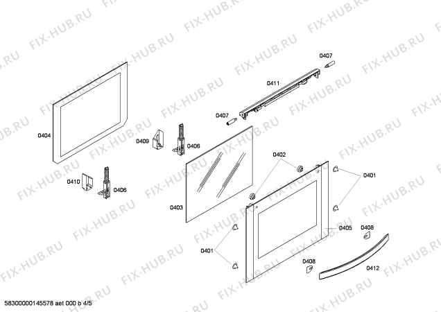 Схема №2 P1HEB75751 с изображением Крышка для электропечи Bosch 00684914