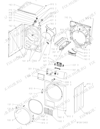 Схема №1 AZB 8470 с изображением Модуль (плата) для стиралки Whirlpool 481010588109