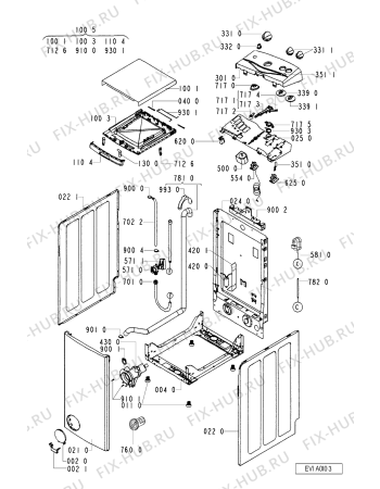 Схема №1 AWT 2240/1 с изображением Обшивка для стиралки Whirlpool 481245211535