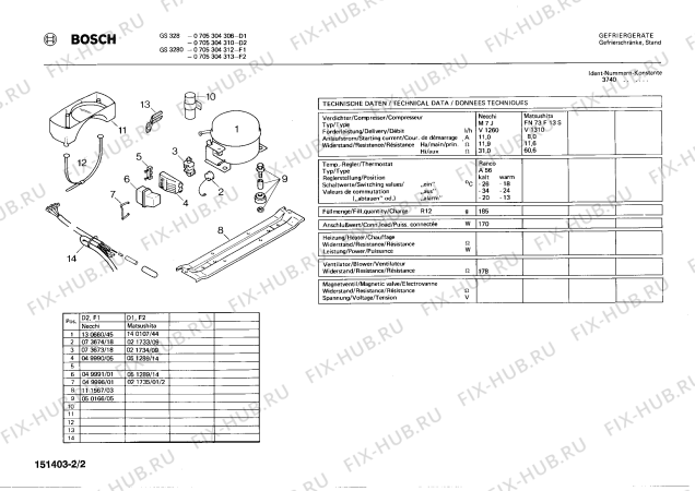 Взрыв-схема холодильника Bosch 0705304312 GS3280 - Схема узла 02