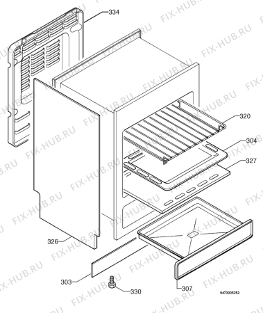 Взрыв-схема плиты (духовки) Electrolux EK6765X - Схема узла Housing 001