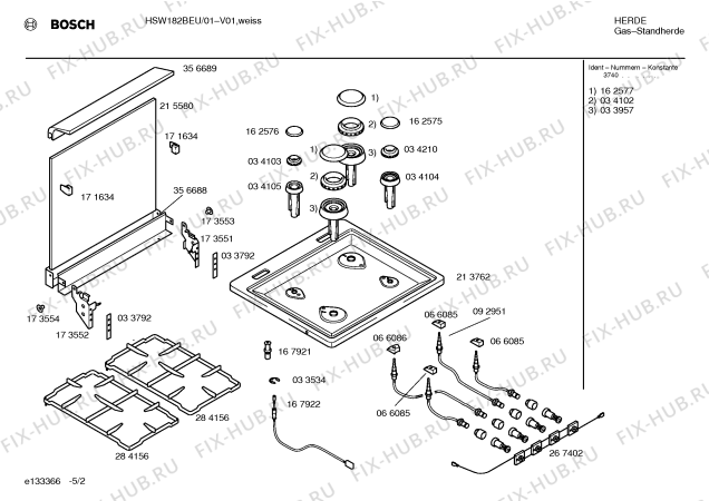 Взрыв-схема плиты (духовки) Bosch HSW182BEU - Схема узла 02