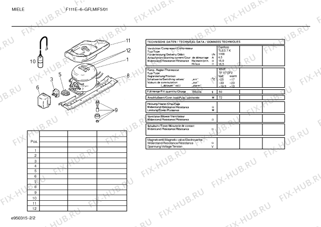 Взрыв-схема холодильника Miele GFLMIF5 F111E-6 - Схема узла 02