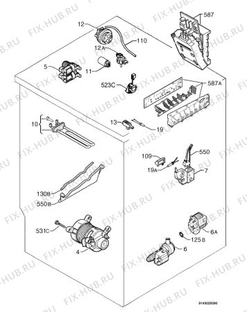 Взрыв-схема стиральной машины Rex Electrolux RJ612 - Схема узла Electrical equipment 268