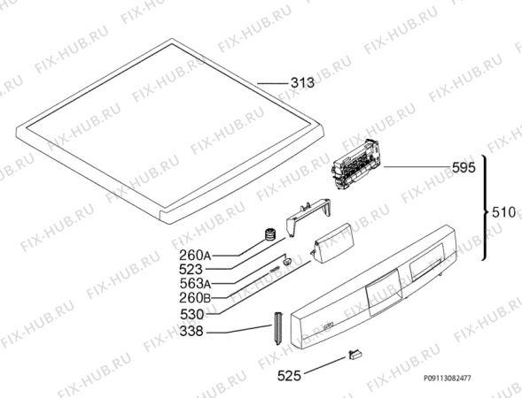 Взрыв-схема посудомоечной машины Aeg Electrolux GS60BF220 - Схема узла Command panel 037