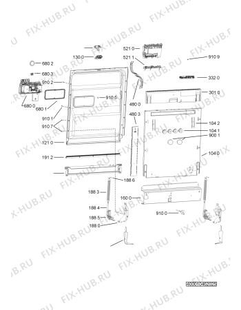 Схема №1 DB012540 с изображением Микромодуль для электропосудомоечной машины Whirlpool 481010541016