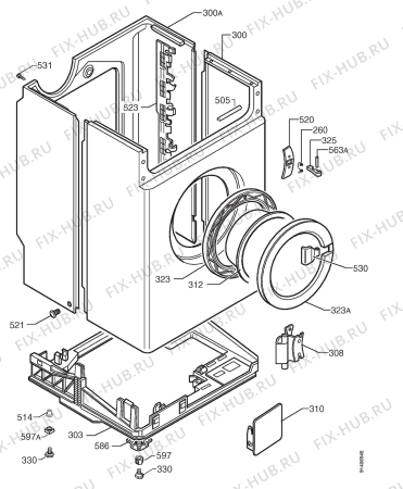 Взрыв-схема стиральной машины Marijnen CMF7400VISION - Схема узла Cabinet + armatures