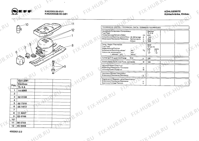 Взрыв-схема холодильника Neff K4620X0GB - Схема узла 02