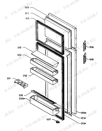 Взрыв-схема холодильника Marijnen CM324DT - Схема узла Refrigerator door