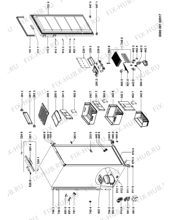 Схема №1 MUF1027TXGS с изображением Часть корпуса для холодильной камеры Whirlpool 481245229032
