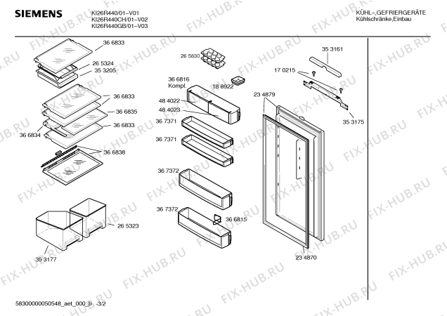 Взрыв-схема холодильника Siemens KI26R440GB - Схема узла 02