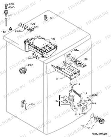 Взрыв-схема стиральной машины Electrolux EWF148318W - Схема узла Hydraulic System 272