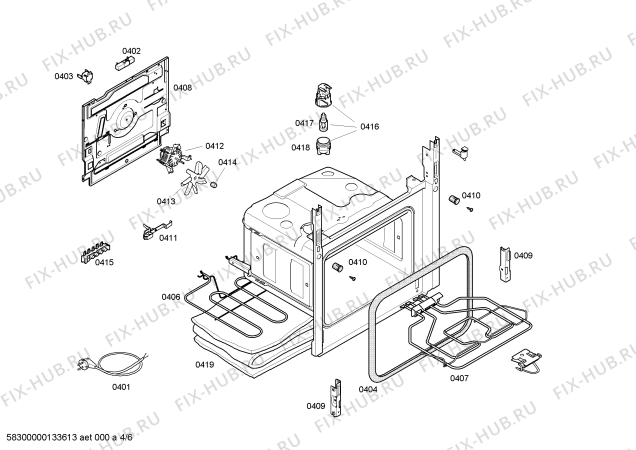 Взрыв-схема плиты (духовки) Bosch HSV625120R - Схема узла 04