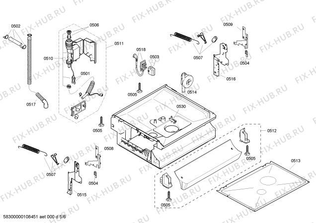 Взрыв-схема посудомоечной машины Bosch SGS43E82EU - Схема узла 05