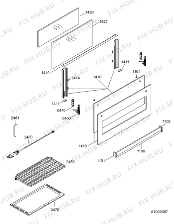 Схема №1 MRGM 914 TGS с изображением Покрытие для плиты (духовки) Whirlpool 480121103624