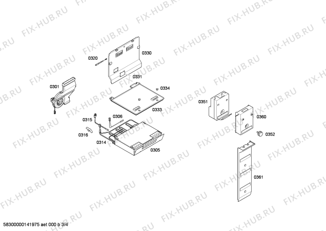 Взрыв-схема холодильника Siemens KD32NX74 - Схема узла 03