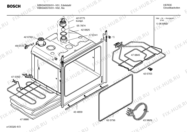 Взрыв-схема плиты (духовки) Bosch HBN340570 - Схема узла 03