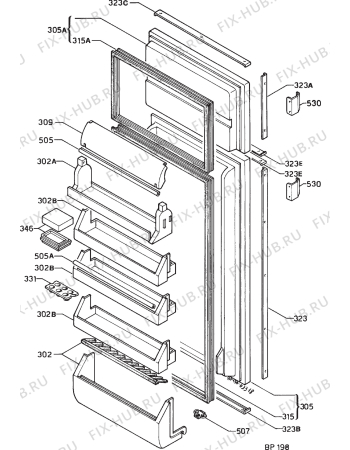 Взрыв-схема холодильника Zanussi ZPL328D - Схема узла Door 003