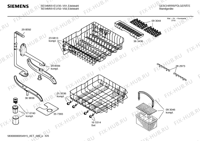 Схема №3 SE54M551EU с изображением Инструкция по эксплуатации для посудомойки Siemens 00593421