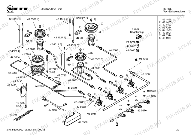 Взрыв-схема плиты (духовки) Neff T2566N0GB - Схема узла 02