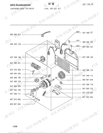 Схема №1 LTHCARAT318W с изображением Переключатель (таймер) для стиральной машины Aeg 8996474081487