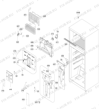 Взрыв-схема холодильника Zanussi ZRT48200SA - Схема узла Inner Unit