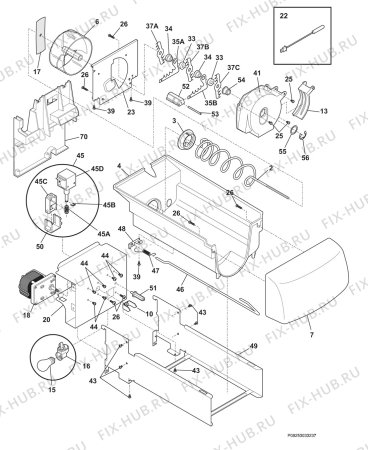 Взрыв-схема холодильника Electrolux ERL6296XX5 - Схема узла Ice container