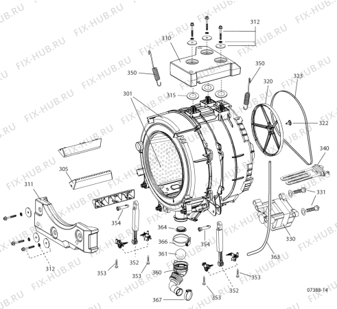 Взрыв-схема стиральной машины Ariston ARXXF125IT (F049055) - Схема узла