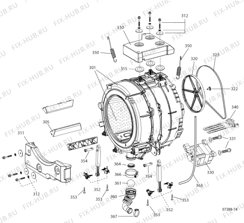 Взрыв-схема стиральной машины Indesit ARXXL105EU (F047553) - Схема узла