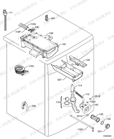 Взрыв-схема стиральной машины Electrolux EWF16260 - Схема узла Hydraulic System 272