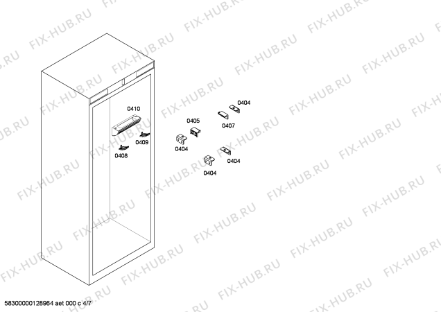 Взрыв-схема холодильника Miele CIR30MIIR1 K 1801 VI - Схема узла 04