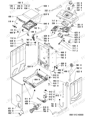 Схема №1 AWT 8128 с изображением Микропереключатель для стиралки Whirlpool 481228219204